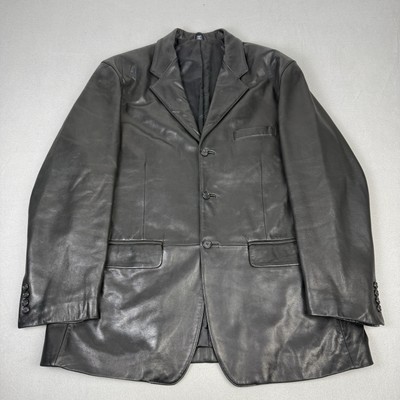Vintage RRL Ralph Lauren Jacke Herren 44R Schwarz Lamm Leder Blazer Sportmantel 90s