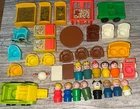 LOT Vintage Fisher Price Toy Little People Figure Baby Stroller Furniture Prince