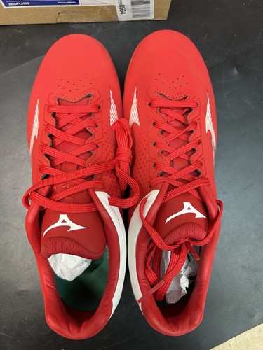 Botines de béisbol Mizuno Wave Lightrevo rojos/blancos para hombre 6,5 usados una vez - Imagen 16 de 16