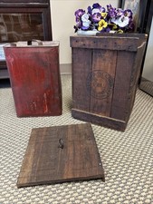 Vintage Standard Oil Co. Service 5 Gallon Can Wooden Crate Indiana Box Lid Torch