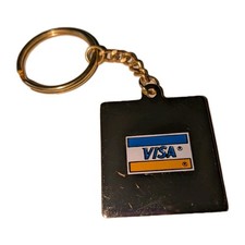 VISA KEYCHAIN KEYRING SOUVENIR COLLECTOR VINTAGE ADVERTISING CREDIT CARD