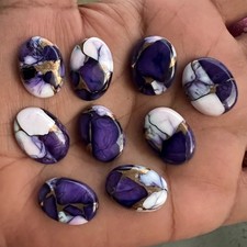 Natural Purple Buffalo Copper Turquoise Oval 10x14 to 18x25 mm Cabochon Gemstone