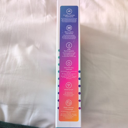 Magnitone XO LightsOut Tri Colour LED Micro-Sonic Cleansing Facial Massage Brush - Picture 3 of 4