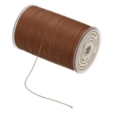 Waxed Cord 0.45mm Waxed Thread 87 Yard Wax String Leather Cord (Light Brown)