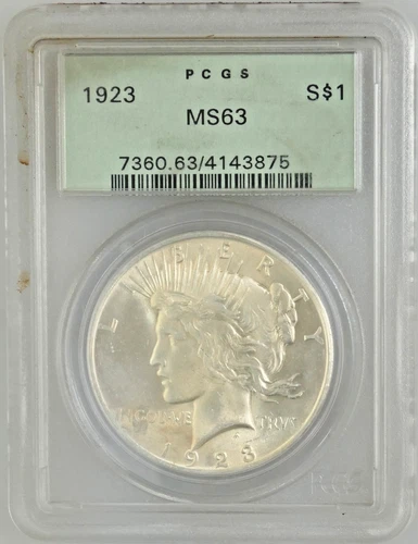 1923 Peace Silver Dollar MS63 PCGS