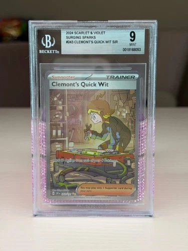 Pokémon TCG Trainer Card Clemont's Quick Wit Rare Holo, 243/191, Surging Sparks
