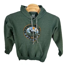 REALTREE Men's Green Small Long Sleeve Hoodie "Realtree Outdoors" Badge