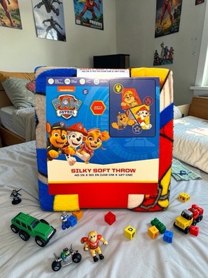 Paw Patrol Badge Up Marshal Chase Rubble Kids' 40 x 50 Silky Soft Throw Blanket