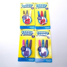 Lot of 4 Pack of 3 Fabric Paint Pen Markers