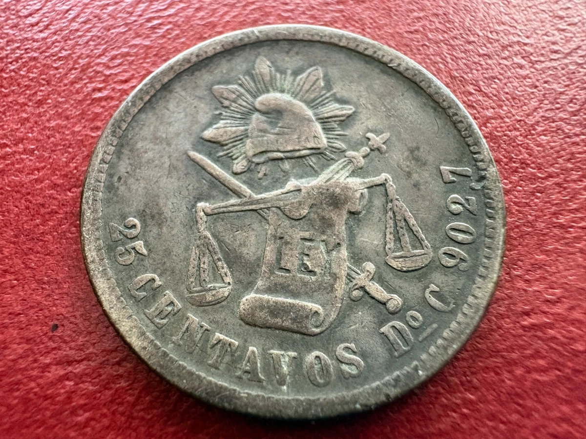 未经认证银1890 年墨西哥第二共和国银币(1867-1905) | eBay