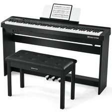 Black Fully Weighted 88 Key Digital Piano Graded Hammer Action Keyboard w/ Bench