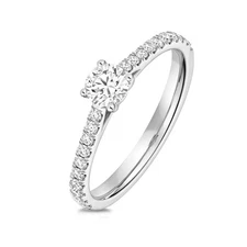 9ct White Gold 0.35ct Lab Diamond Solitaire, Ring Sizes J to Q (V118/035)