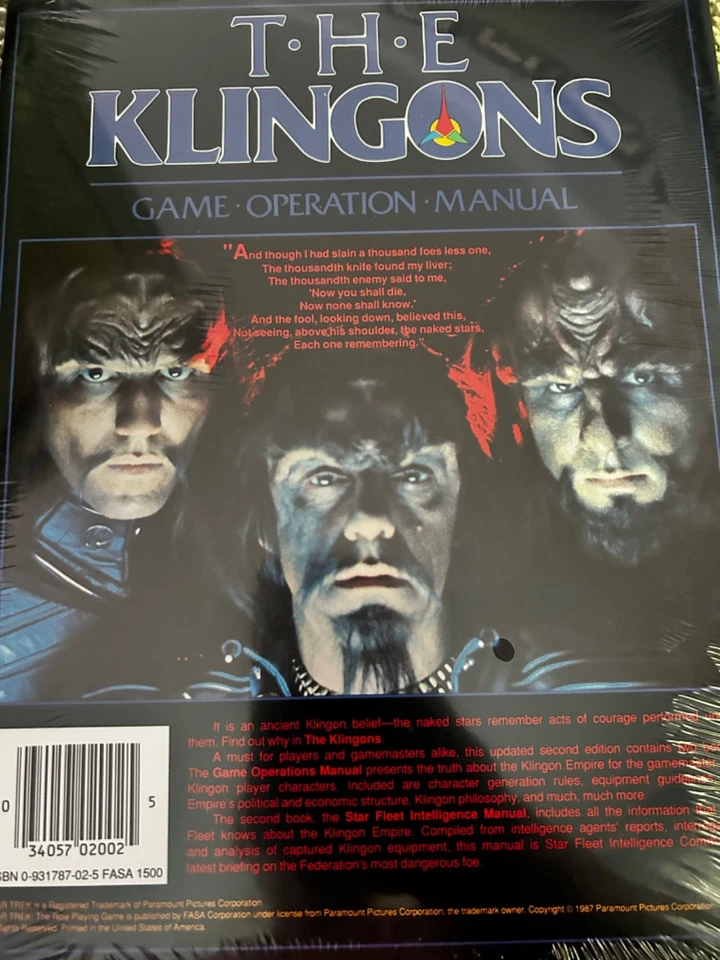 1987-The Klingons Star Fleet Intelligence Manual-Star Trek Role Playing Game-NEW - Image 2 of 4
