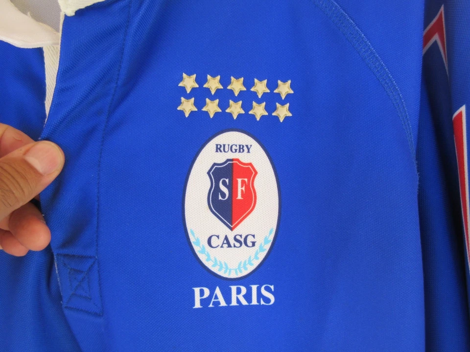 Maillot rugby STADE FRANÇAIS PARIS 2001 bleu ADIDAS vintage shirt XL - Photo 3/4