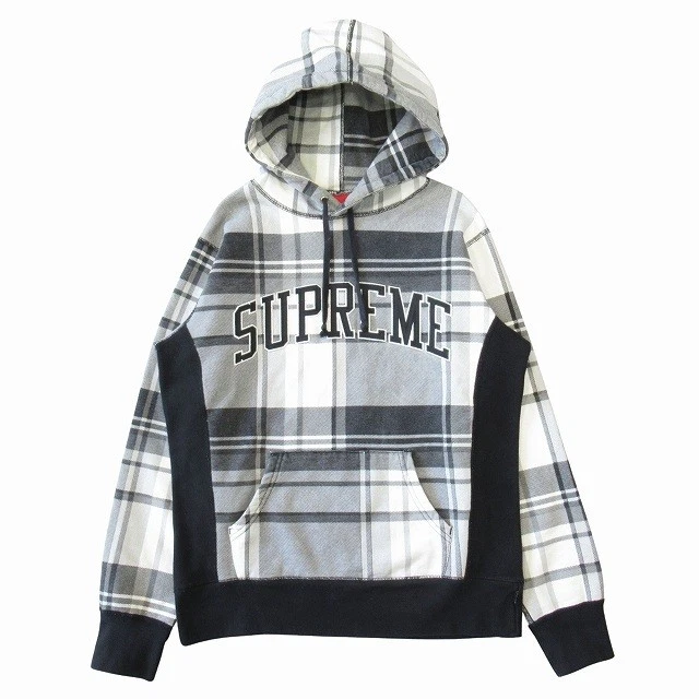 Pull à capuche à carreaux logo arc suprême 14AW pull à carreaux logo arc