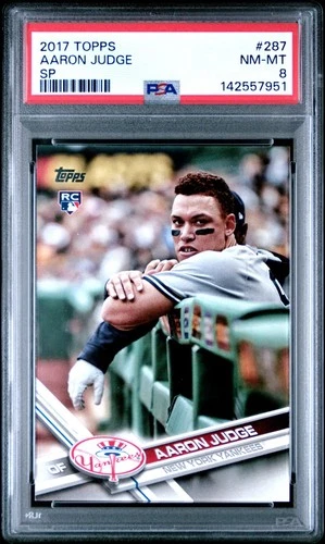 2017 Topps Aaron Judge #287 Rookie Card SP Dougout PSA 8 NM-MT