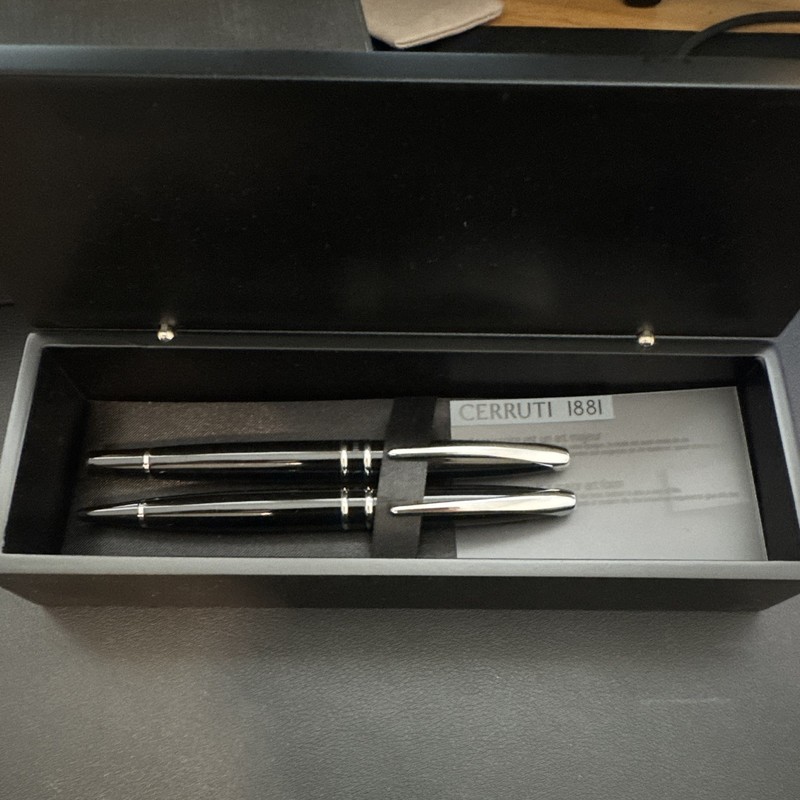 Cerruti 1881 Executive Ballpoint Pen Silver Tone Metal w/ Gift Box