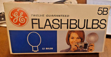 GE 9 Vintage Camera Blue Flash Bulbs 5B General Electric Made in USA In Box