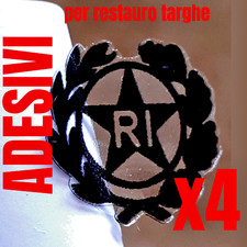 adesivo targa auto ri moto stemma repubblica epoca bollino stella logo nero per