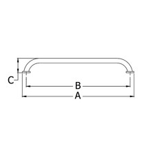 White Water 7884SPE 304 SS Angled Grab Rail w/Threaded 12-3/8" 7/8" Tubing