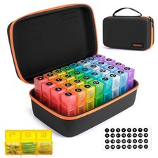 Monthly Pill Organizer 30 Day 3 Daily Compartments With Travel Case, Vitamins...