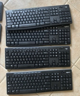 LOT OF 4 Logitech K270 Wireless Keyboard NO RECEIVER Great Working Condition
