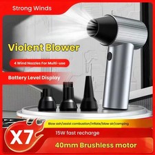 Handheld Air Blower with Brushless Motor, 10.8V DC, 4 Nozzles, Type-C Charging
