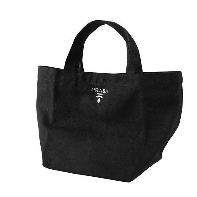 【関税&送料込み】Prada Handbags. PRADA Cosmetic Canvas Tote Bag Logo Print Black Novelty with