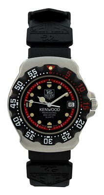 RARE NOS Tag Heuer 35mm Formula 1 Black/ Red Kenwood Dial F1 Watch