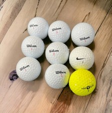 Mixed Lot of 9 Used Golf Balls Wilson, Nike Top Flite
