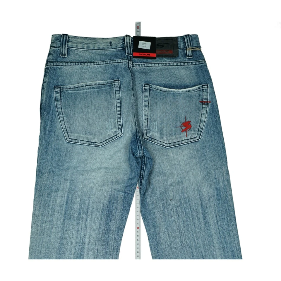 Signum Queens Hombre Vaqueros Used Look Destroyed Rasgones 30/34 W30 L34 Azul - Imagen 4 de 4