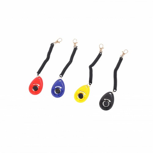 NEW! Multicoloured Pack of 4 Pet Dog Puppy Cat Training Clicker with Wrist Strap - Picture 4 of 5