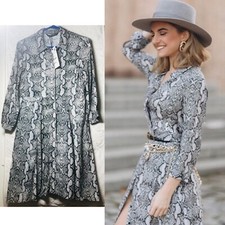 NWT ZARA SNAKESKIN PRINT SHIRT DRESS 2183/042