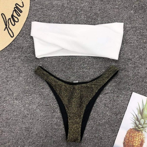 New Sexy Bikini Swimwear Women Swimsuit Off Shoulder Bikini Set Low Waist Bathin - Picture 20 of 20