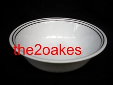 3 Corelle City Block 6-1/4" Cereal Soup Bowls 2 Black Rings Lines Bands