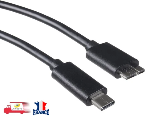 Câble Type-C Mâle vers USB 3.0 Micro-B Mâle Transfert de données et la recharge