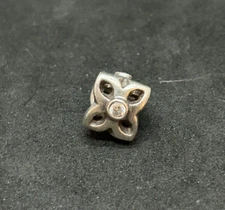 S925 Sterling CZ Petal Flower Bead Charm 3.04g
