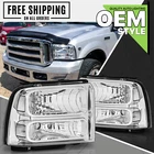 L+R Chrome Clear Corner Headlight Lamp fit 2005-2007 fitd F250, F350, F450, F550