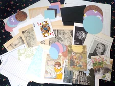 Junk Journal Scrapbook Ephemera 60 Piece Mixed Media Paper Lot Vintage + Modern