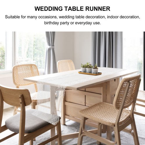 2 Pack Runner Da Tavolo in Pizzo Bianco Table Decoration Matrimonio - Foto 9 di 12