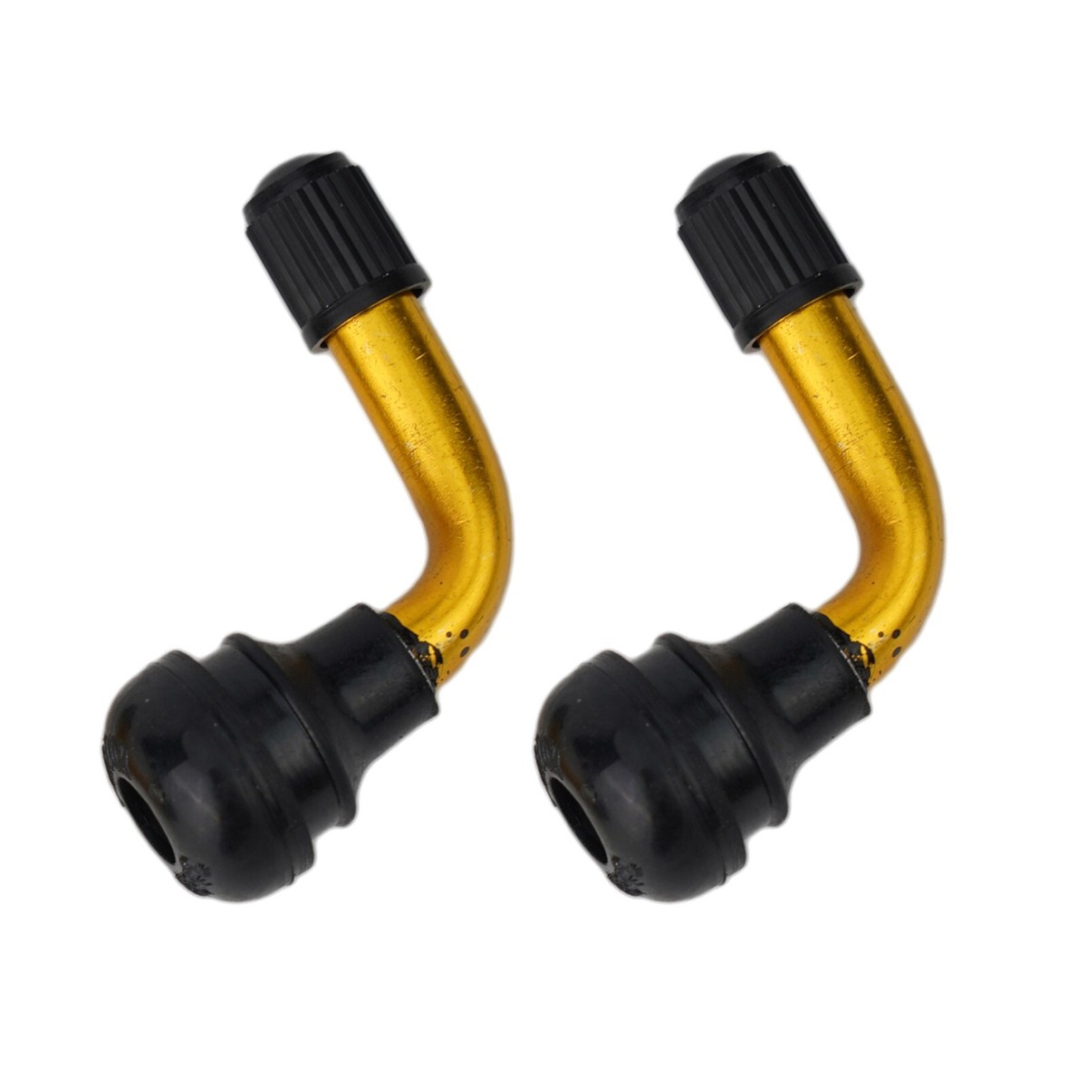 2 Valvole Tubeless Per Scooter E Dirt Bike - PVR50, In Gomma E Rame, Nero/Oro