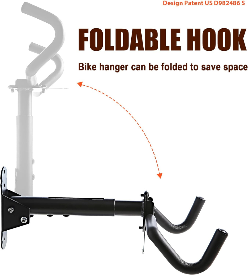 Bike Wall Mount Hanger Horizontal Bicycle Indoor Storage Rack