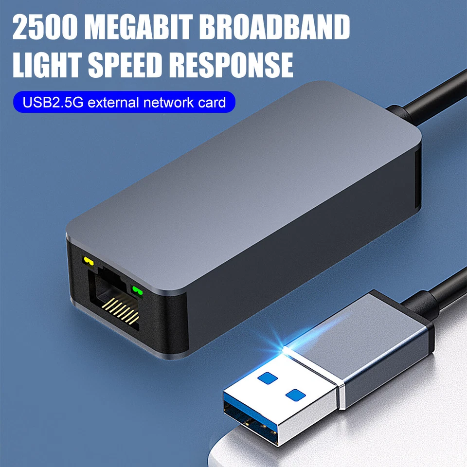 2500Mbps 2.5G USB Ethernet Adapter To 2.5 Gigabit RJ45 LAN Network Adapter Cable - Image 4 of 4