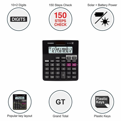 Casio MJ-12D MJ12D 150 Steps Check & Correct Desktop Calculator 12 Digit Display - Picture 2 of 6