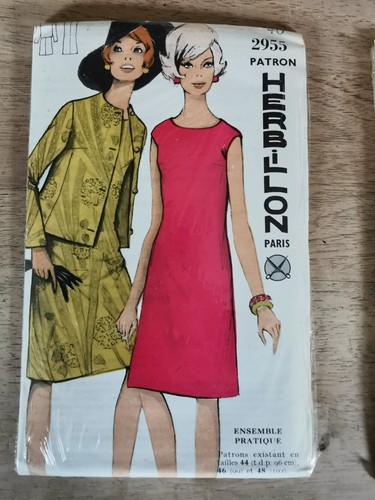 Patron De Couture Vintage HERBILLON N°4022 - Robe évasée Années 60/70 - Tailles 42 à 50