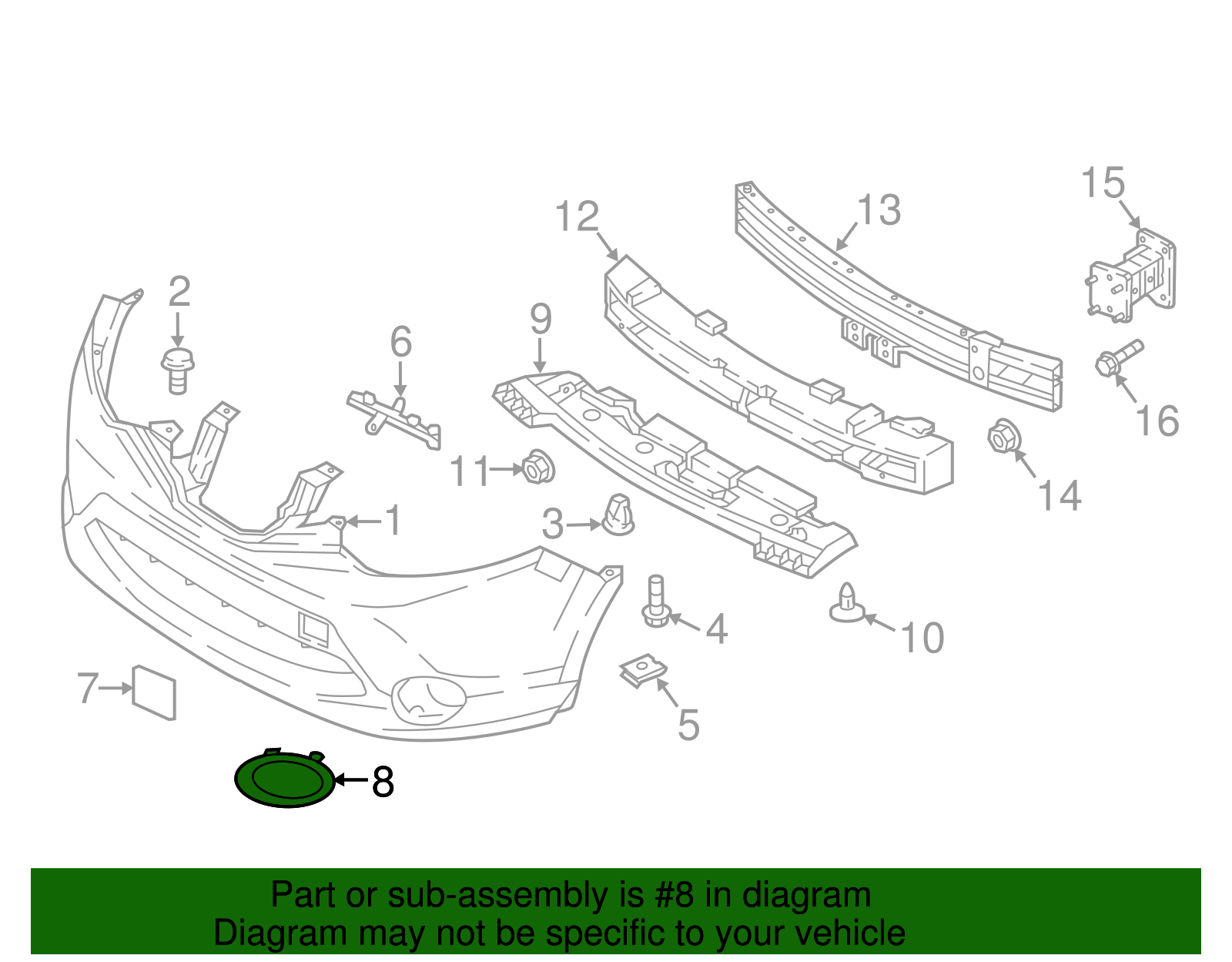 OEM NEW Front Left Driver Fog Light Lamp Hole Cover 1719 Rogue Sport