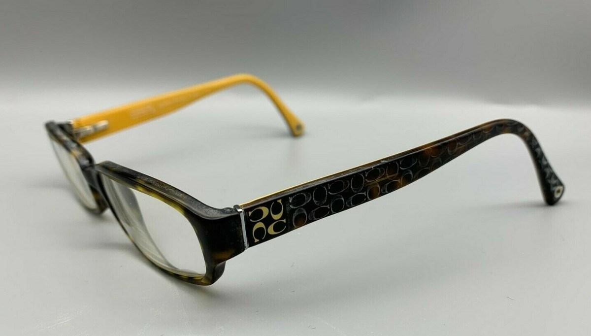Coach HC6001 Emily 5055 Small Tortoise Yellow Rectangle Eyeglasses 48-15 135 New Coach HC6001 Emily Dark Tortoise (5055) Rectangle Acetate  main image 4