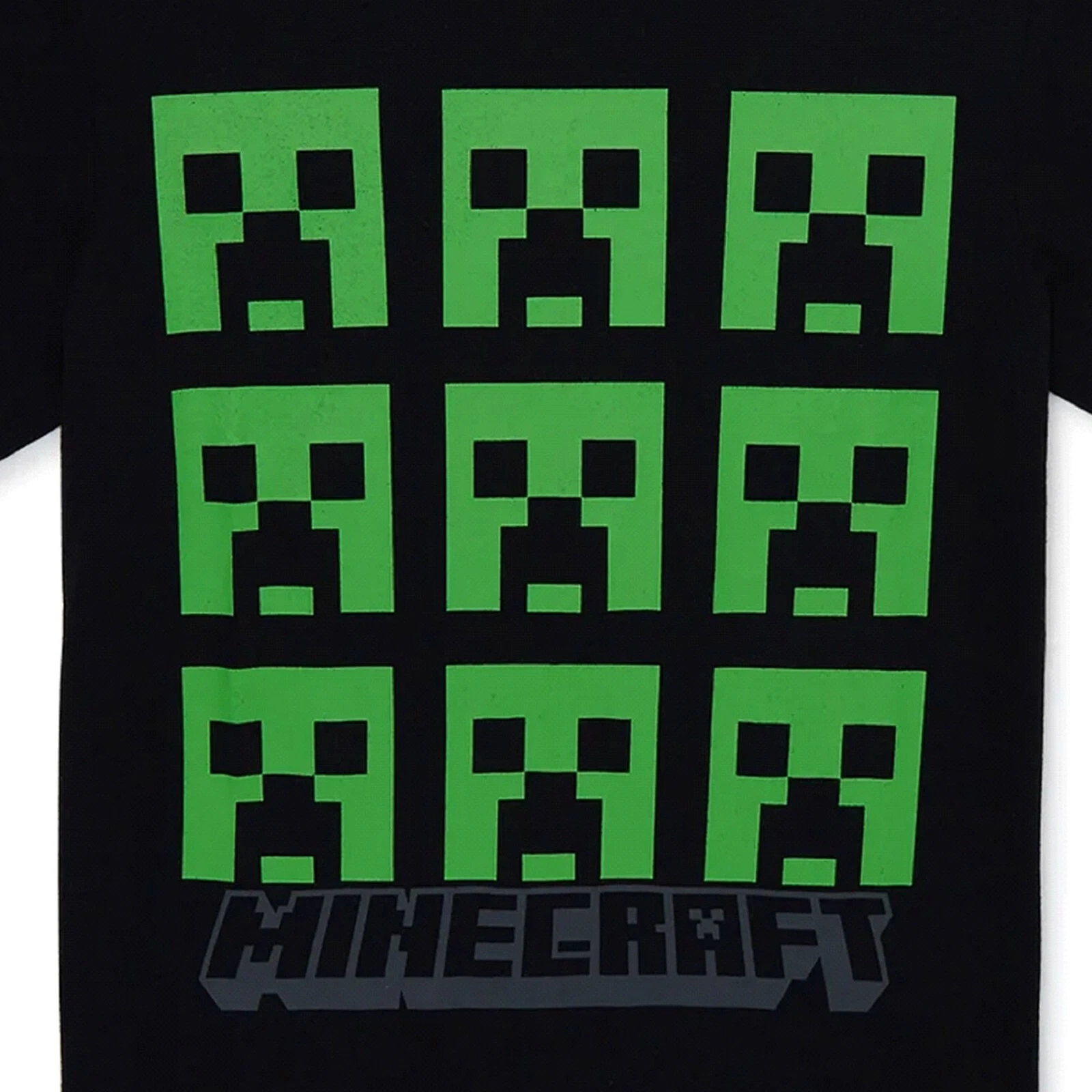 Mojang Minecraft Boy's Creeper Faces Graphic Print T-Shirt - NWT