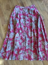 VTG 90s Ralph Lauren Floral Linen Maxi Skirt Wallpaper Victorian Cottage