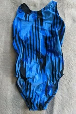 DOLFIN One Piece Swimsuit Girls 24 Swim Suit Black Blue